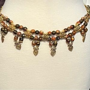 Vintage THE LIMITED Made in Italy Beaded Belt Gold Tone Appx 41" Long